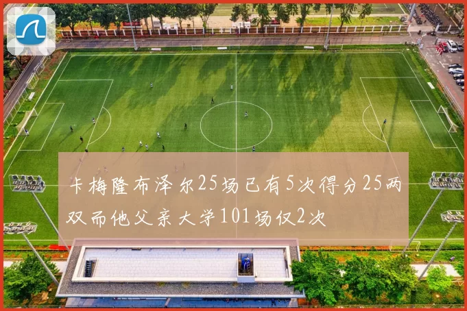 卡梅隆布泽尔25场已有5次得分25两双而他父亲大学101场仅2次